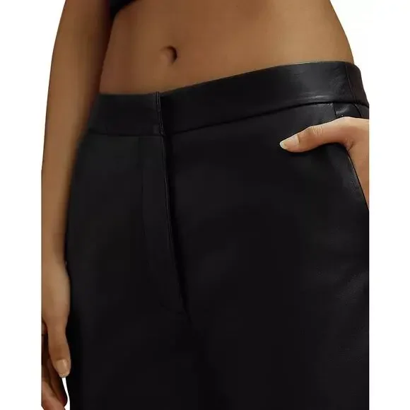 REISS x McLaren F1 Team Lottie Slit Front Leather Pants - Picture 7 of 16